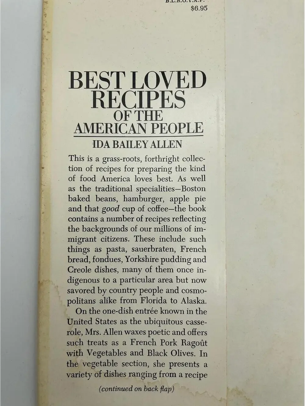 Vintage 1970s American Cookbook, Ida Bailey Allen, First Edition